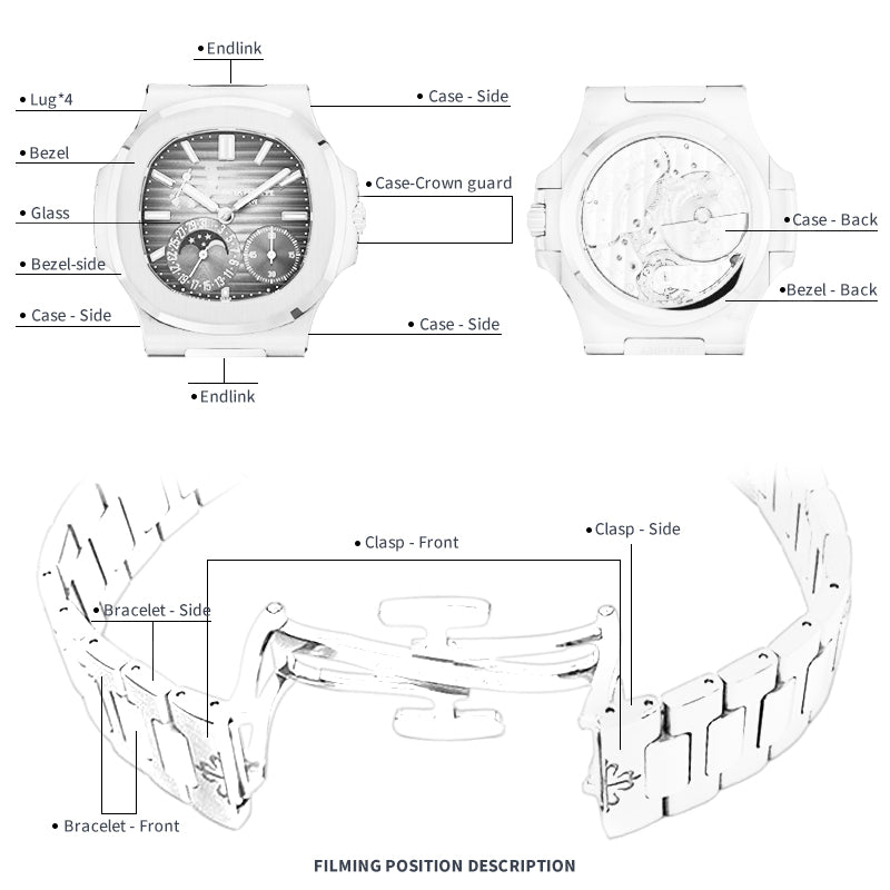 ARTZ WATCH PROTECTIVE FILM FOR PATEK PHILIPPE NAUTILUS 40 5712/1A-001